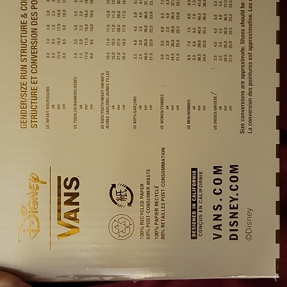 New in Box w/Tags: VANS Disney 50th Anniversary Mickey Mouse Slip On - Picture 16 of 16